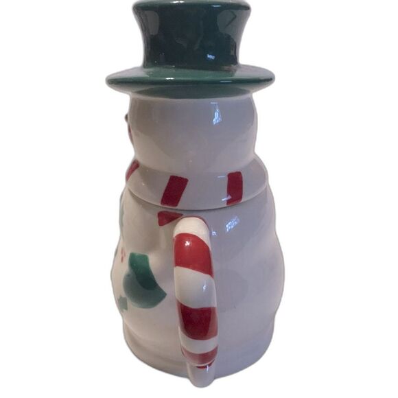 Temptations by Tara Snowman Tea set Pot & 2 Cups with Green & Red Lids - Picture 7 of 16